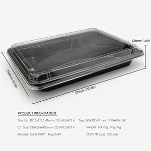 4 bölme PPFood konteyner 900ml plastik ambalaj paket Fast Food konteyner - Product Image 3