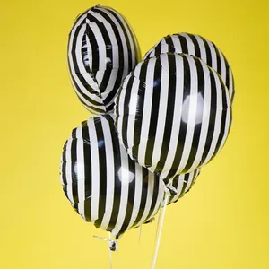 Ballons à Air et hélium style rayé, noirs et blancs, 10 pièces, 18 pouces, décoration pour fête prénatale anniversaire