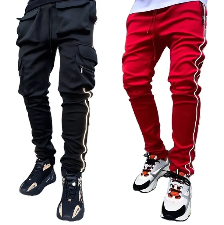 Men's Clothing new sports men's loose straight reflective running training pants men baby jeans