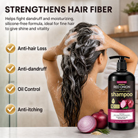 Après-shampoing Épaississant à l'Oignon Rouge 500ml Sans Sulfate Biotine Huile de Nigelle Romarin Démêlant Anti-frisottis Cheveux Doux et Brillants
