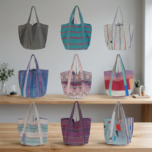 Vente en gros Lot Kantha Work Sacs fourre-tout Indian Floral Sacs faits à la main - Product Image 3