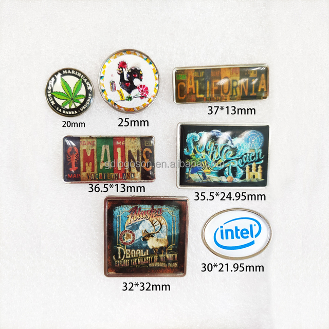 Epoxy Round Square Rectangle Oval Different Size Blank Metal Pin Badges Support Free Name Drop and Blank Pins