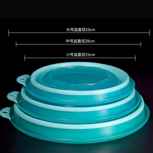 Folding Bait Bowl With Lid ABS Material Multi Purpose Fishing <b>Tackle</b> <b>Box</b> For Outdoor Use - Product Image 4