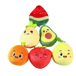 5804 Frutas Mini Abacate Morango Laranja Abacaxi Limão Melancia Keychain Plush Stuffed Toy Legumes e Frutas Brinquedos