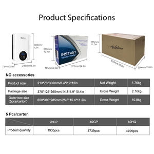 Mini Instant <b>Water</b> <b>Heater</b> 5500W with Pump Touch Screen Smart Electric <b>Tankless</b> <b>Heater</b> for Bathroom Shower Hand Washing - Product Image 5