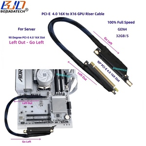 90 derece açılı PCIE 16X PCI-E 4.0 X16 grafik kartı <span class=keywords><strong>GPU</strong></span> yükseltici uzatma kablosu örgülü örgü 0.4M 0.5M 0.6M 0.8M AI sunucu için - Product Image 1
