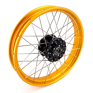 VMX 2,5*19 "/4,25*17" ruedas de bicicleta de calle de aleación de aluminio sin cámara llantas compatibles con <span class=keywords><strong>HONDA</strong></span> <span class=keywords><strong>CB500X</strong></span> <span class=keywords><strong>2022</strong></span> cubo negro llanta dorada con radios muestra CNC - Product Image 2