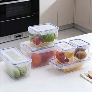 Plastic Food <b>Storage</b> <b>Containers</b> Refrigerator <b>Storage</b> Box with Sealed Lid Kitchen <b>Stackable</b> Freezer Safe Rectangle <b>Container</b> - Product Image 6