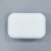 Boîte d'emballage en pulpe blanche biodégradable avec logo personnalisé en relief, insert moulé recyclable pour produits électroniques