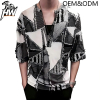 T-shirt da uomo personalizzata 100% cotone Cybercore, vestibilità rilassata, stampa schiuma effetto gonfio sulla coscia, OEM all'ingrosso 2026