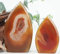 Ágata Roja Natural Pulida en Forma de Torre, Piedra de Cristal en Bruto, Adorno Decorativo de Moda para el Hogar, Regalo o Exhibición