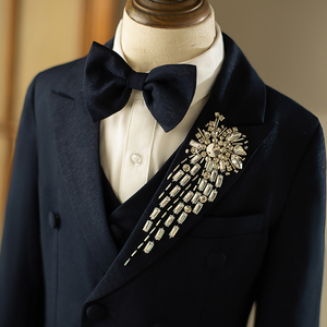 Costume trois pièces haut de gamme <span class=keywords><strong>pour</strong></span> enfants <span class=keywords><strong>pour</strong></span> garçons nouvel hôte Piano Performance passerelle fleur fille mariage petit costume élégant Blazers - Product Image 5