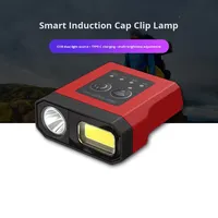 XPG COB capteur de mouvement phare capuchon lumière chapeau phare tête lampe de poche tête capuchon lumière Clip sur lumière nuit pêche lampe frontale