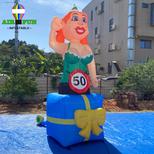 AIRFUN envío aéreo a puerta Holanda dibujos animados 3,5 m alto gigante inflable Abraham Aso muñeca con tatuajes, collar modelo de personaje - Product Image 5