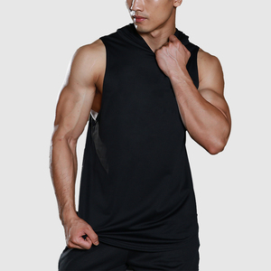 Kaus otot logo kustom <span class=keywords><strong>Hoodie</strong></span> Pria Tank Top Gym pakaian kebugaran tanpa lengan - Product Image 5