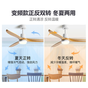 Solid Wood <b>Ceiling</b> <b>Fan</b> Light With Led Lamp 50000 Hours Lifespan For Living Room Bedroom Integrated Design - Product Image 5