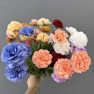 Double Dragon Snow Peony White Silk <b>Hydrangea</b> Decorative Wedding Wall <b>Artificial</b> <b>Flowers</b> Double Dragon Snow Peony White 4 Head - Product Image 2