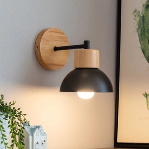 Nueva Lámpara de Pared LED Moderna Minimalista de Madera, Lámpara de Pared Creativa para Habitación, Pasillo, Dormitorio, Decoración del Hogar con Bombilla - Product Image 2