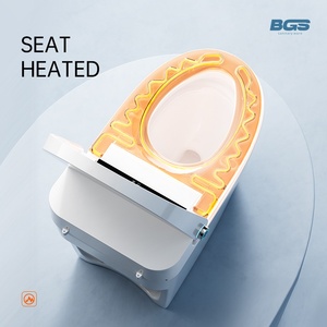 Inodoro de Lujo con Tanque Sanitario, Doble Descarga, Inodoro Suspendido con Rociador de Bidé, <span class=keywords><strong>Cisterna</strong></span> de Vidrio Negro - Product Image 3