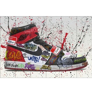 <span class=keywords><strong>Papier</strong></span> <span class=keywords><strong>peint</strong></span> 3D autocollant pour la décoration intérieure, motif de baskets de basket-ball graffiti - Product Image 6