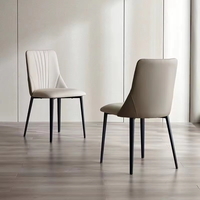 Chaise de salle à manger en cuir PU de luxe moderne à dossier haut pour la maison, l'hôtel, le restaurant, à utiliser avec une table à manger
