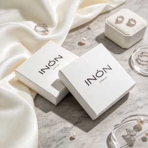 Mini White Paper <b>Box</b> Custom Logo, Small Cosmetic Folding Carton <b>Box</b> For Skincare & <b>Makeup</b> Packaging - Product Image 1