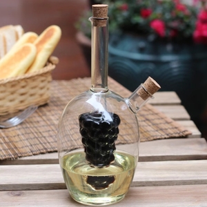 Venta al por mayor de vidrio transparente a prueba de fugas de doble capa bote de aceite de salsa de soja botella de vinagre <span class=keywords><strong>con</strong></span> juegos de difusor de caña - Product Image 5