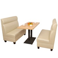 Foshan Simple Restaurant Meubles Hôtel Booth Canapé Table À Manger et Chaise Ensemble Double Sac Souple De Stockage Meubles Commerciaux