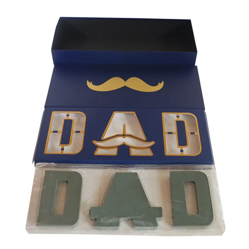 luxury fathers day i love you dad letter flower box gift packaging preserved floral bouquet arrangements cardboard paper box