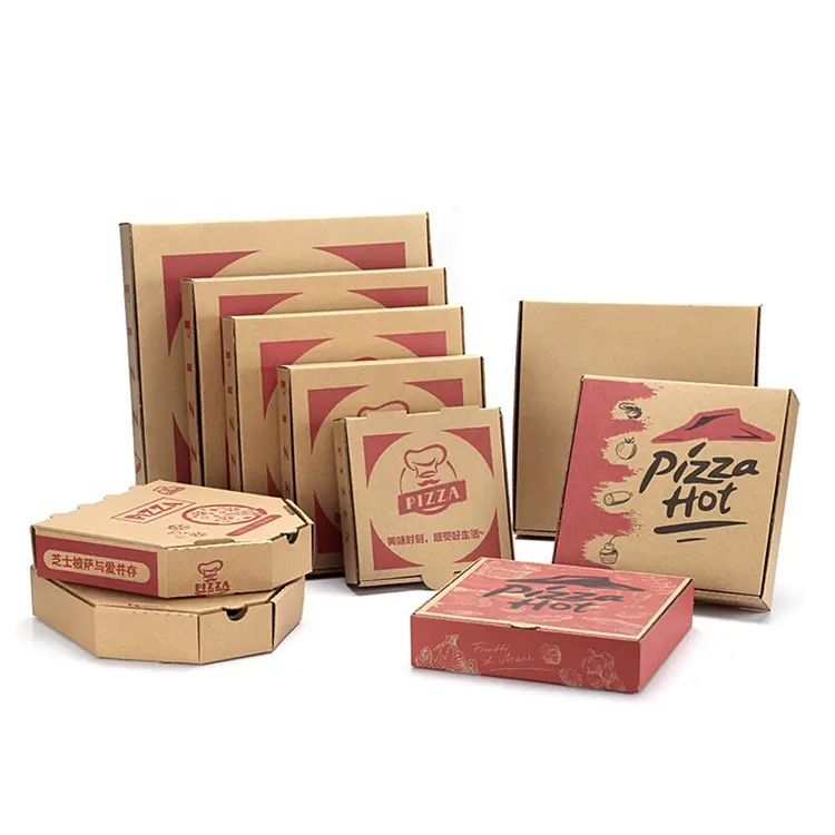 HM vente en gros de haute qualité cadeau Pizza boîte de papier Logo personnalisé et illustration imprimé Carton d'emballage pour de délicieuses boîtes à Pizza