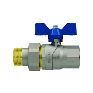 Valvola a Sfera Femmina a Farfalla 3/4 Pollici DN 20 PN 40 con Raccordo per Valvole di Riempimento - Product Image 1