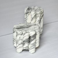 Mesa de Centro de Mármol, Diseño Moderno, Muebles para Sala de Estar, Acabado Mate, Piedra Resistente, Fácil de Limpiar, para Decoración del Hogar, Bodas, Villas