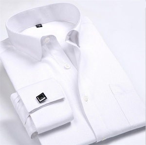 Camicie da uomo in smoking largo con polsino francese in forma regolare di lusso a righe a maniche lunghe da lavoro gemelli <span class=keywords><strong>camicia</strong></span> sociale - Product Image 5