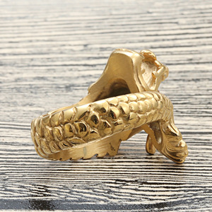 Dragon <b>Ring</b> Gold Men's Punk Style Animal Shape Retro <b>Skull</b> Jewelry Gift - Product Image 4