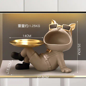 2023รูปปั้นบูลด็อกบูลด็อกรูปปั้นบูลด็อกพร้อมถาดตกแต่งบ้านด้วยเรซิ่นของตกแต่งบ้านแบบ <span class=keywords><strong>DIY</strong></span> ในร่ม - Product Image 5