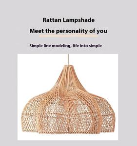 Lámpara de Techo de Mimbre Natural Estilo Boho, Lámpara Colgante de Ratán Tejida a Mano para Comedor - Product Image 2