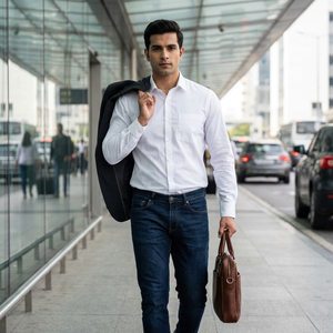 Camisa de Cuadros de Algodón Casual de Negocios para Hombre al por Mayor, Manga Larga, Patrón a Cuadros, Fabricante de Ropa Personalizada OEM - Product Image 5