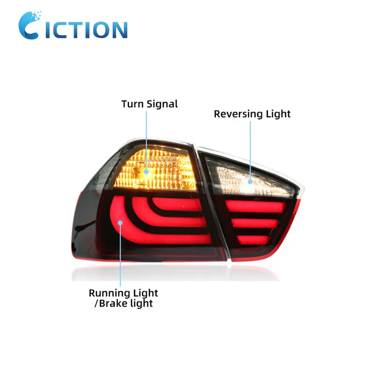 BMW E903シリーズ320i323i 325 330335LEDテールランプ2005-2008カバーブラックハウジングリアライト用のアップグレード変更テールライト