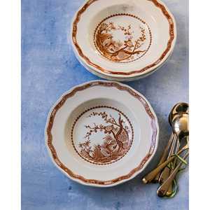 Gabriella P. Ensemble de trois assiettes à dîner de luxe foncées avec décoration de cailles, vaisselle personnalisable pour café - Product Image 3