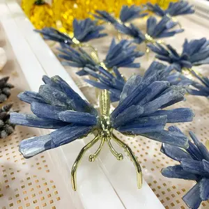 Wholesales Natural Crystal Animal Crafts Blue Kyanite Butterfly For Decoration Kyanite Butterfly