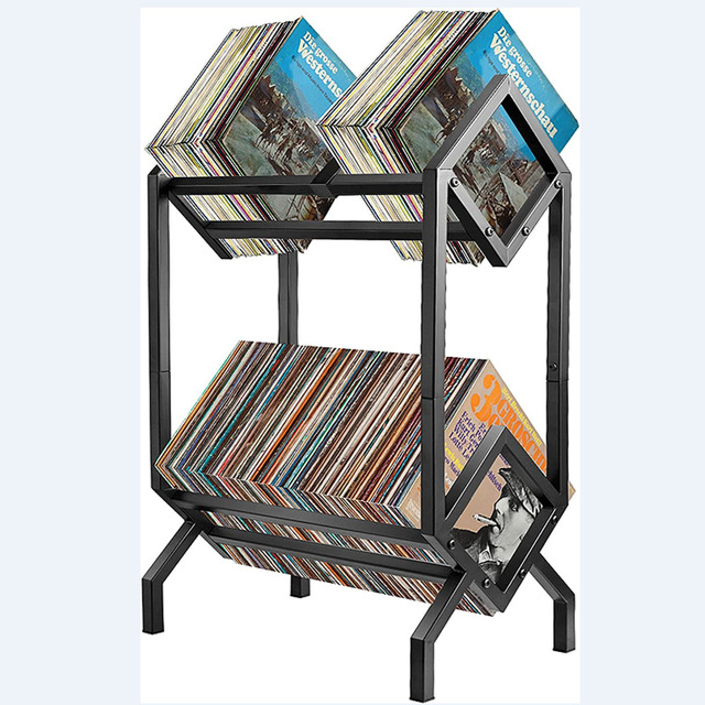 Custom Sheet Metal CD Rack Record Storage Display Stand Vinyl LP Holder Metal Display Rack OEM Factory Precision