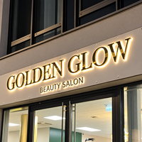 Enseigne lumineuse extérieure en acrylique, lettres en relief blanc chaud pour devanture de magasin, décoration de bâtiment et de bureau, publicité