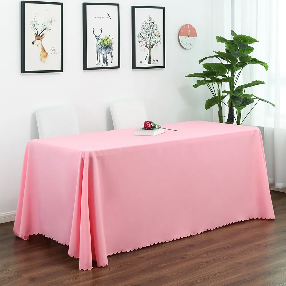 White Rectangular Table Cloth for 6 Foot Table Great For Parties