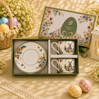Nachhaltige Umweltfreundliche Keramik-Osterhasen-Tasse Garten-Häschen Bedruckte Becher Keramik-Kaffeetasse Geschenkset