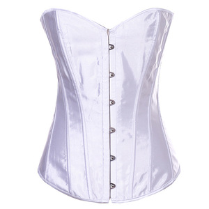 Overbust Corsetto In Raso Più Il Formato Corsetti Nero <span class=keywords><strong>Bianco</strong></span> Delle Donne Fibbia Anteriore Chiusura Elastico Disossato Corsetto Della Vita Superiore Trainer <span class=keywords><strong>Bustier</strong></span> - Product Image 6