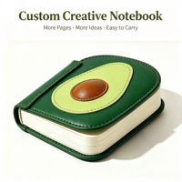 ODM OEM Neuartiges Souvenir mit Individuell Bedrucktem Muster und Niedlicher Avocado-PU-Hülle für Maßgefertigtes Avocado-förmiges PU-Geschenknotizbuch