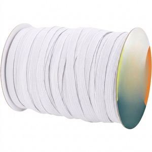 16mm 20 Yds Roll Beige Coated Elastic Bands for Bags & Sewing-5/8" Flat <b>Braided</b> High Tenacity Macrame Cord - Product Image 2