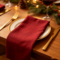 Serviettes en tissu personnalisées en gros, serviettes de table réutilisables