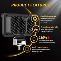 DXZ Nouveau phare de travail LED DC 9-80V 60W Laser Blanc+Jaune 2 Couleurs Carré 3 Pouces DRL Certifié CE/ROHS Garantie 1 An