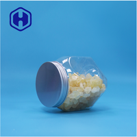 Pot en plastique PET de forme polygonale de 820 ml pour bonbons rocheux, noix, en-cas, aliments en conserve avec couvercle en plastique, étanche, sans BPA, qualité alimentaire